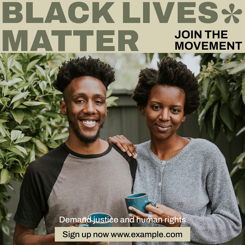 Black lives matter Instagram post template, editable social media design