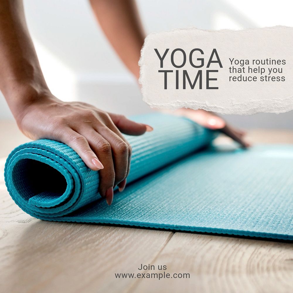 Yoga Instagram post template, editable text