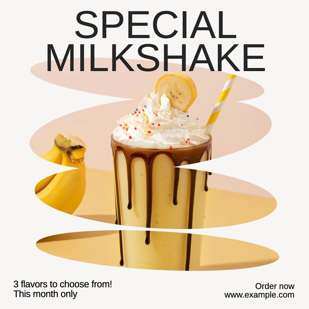 Milkshake shop Instagram post template