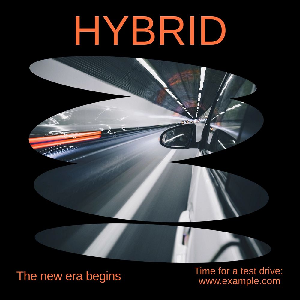 Hybrid car Instagram post template, editable text