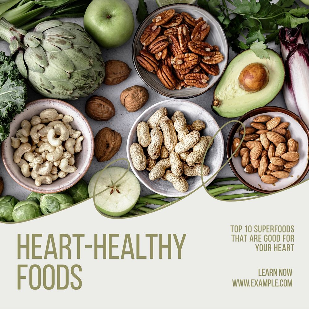 Heart healthy foods Instagram post template