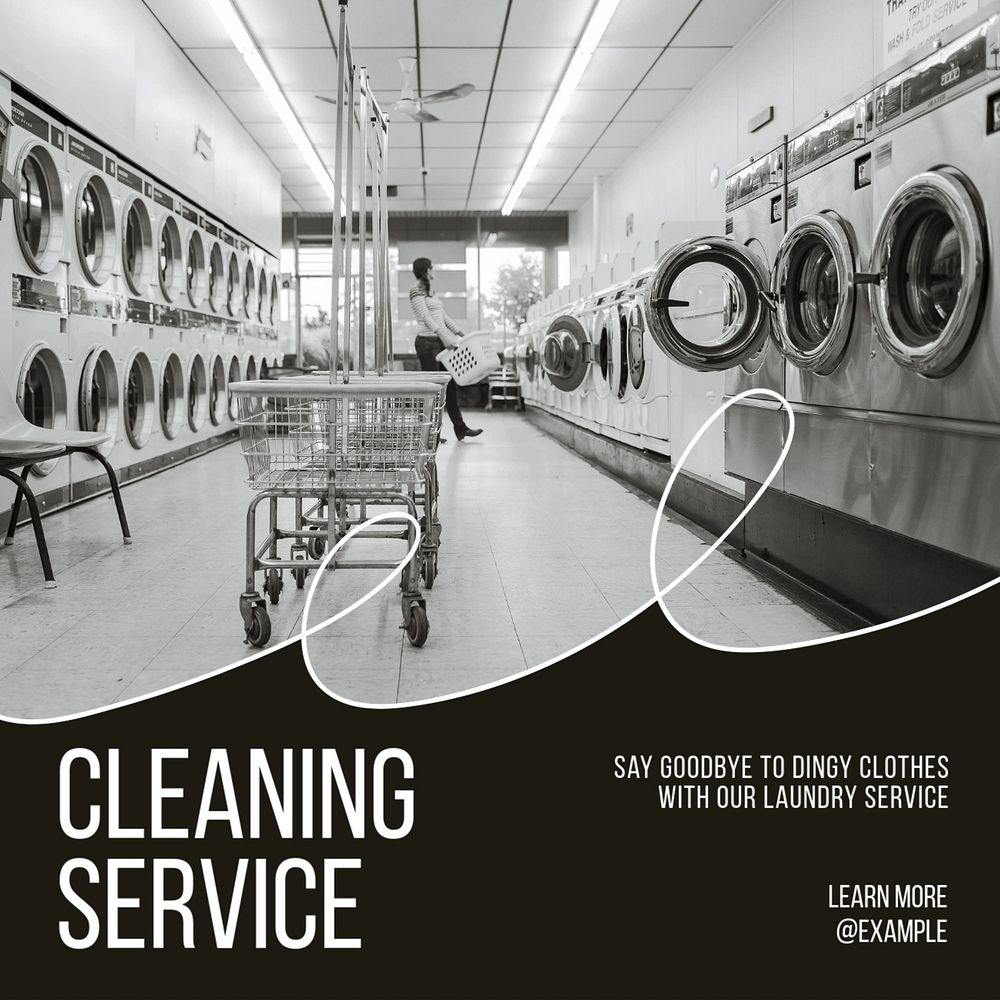 Cleaning service Instagram post template, editable text