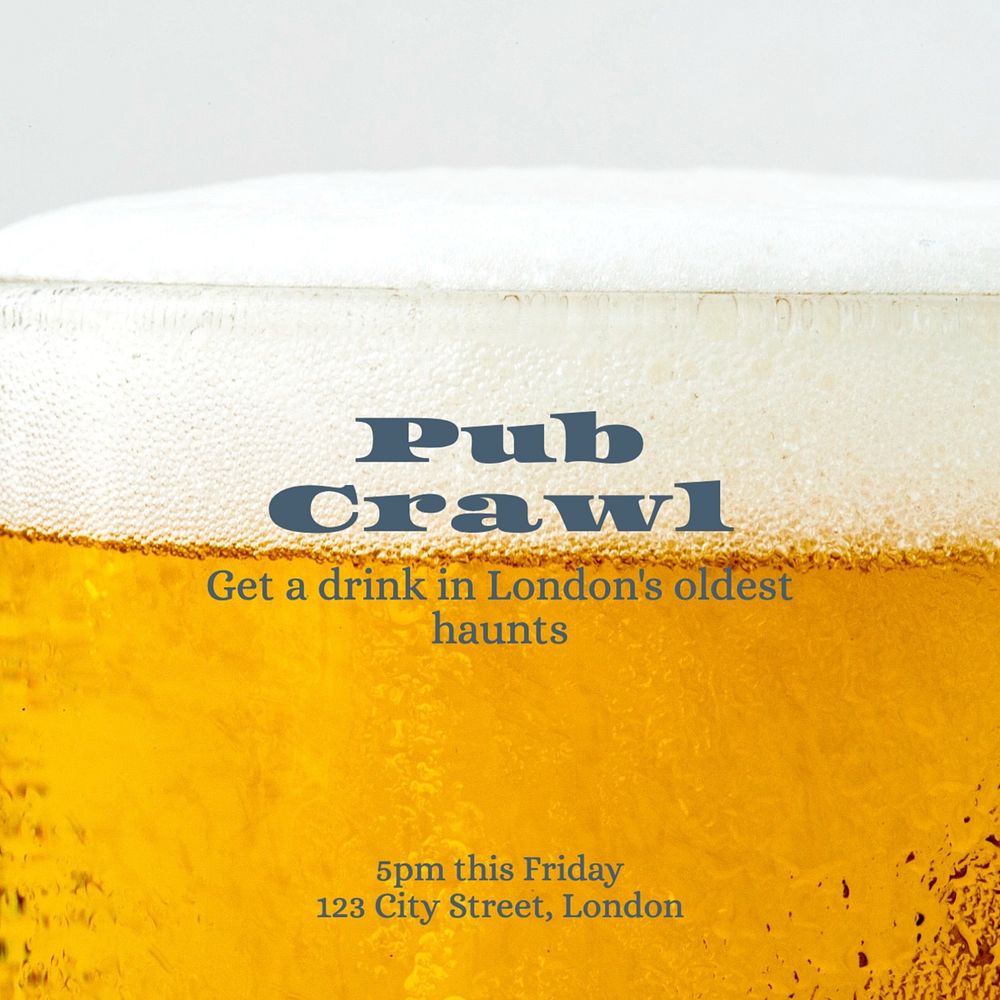 Pub crawl Instagram post template