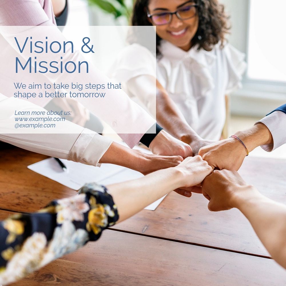 Company vision & mission post template, editable social media design