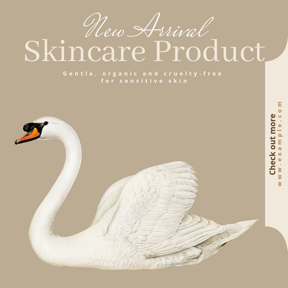 Skincare product Instagram post template, editable text