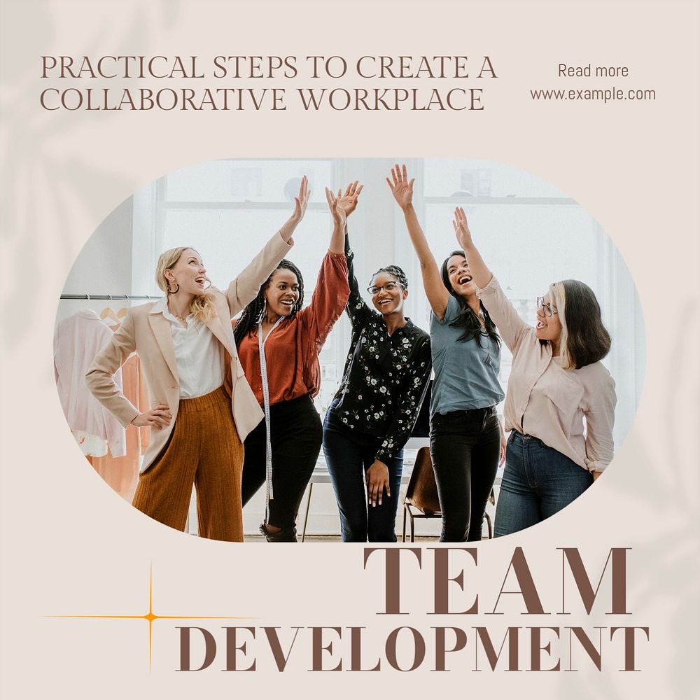 Team development Instagram post template, editable social media design