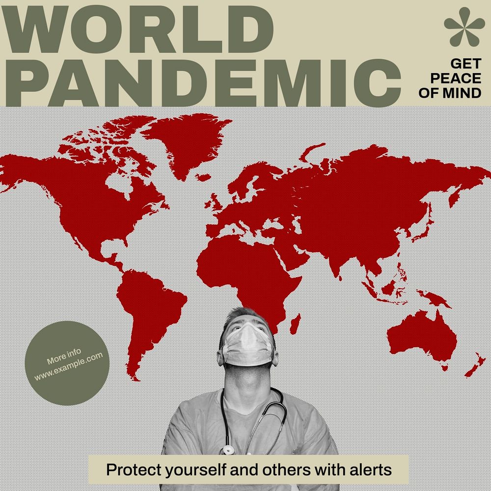 Pandemic Instagram post template, editable social media design