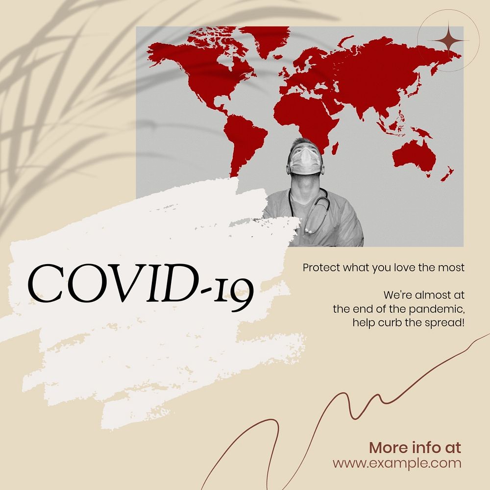 COVID-19 pandemic Instagram post template, editable social media design