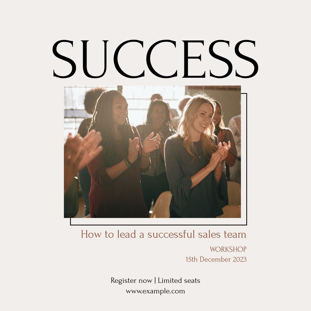 Team success workshop Instagram post template, editable social media design