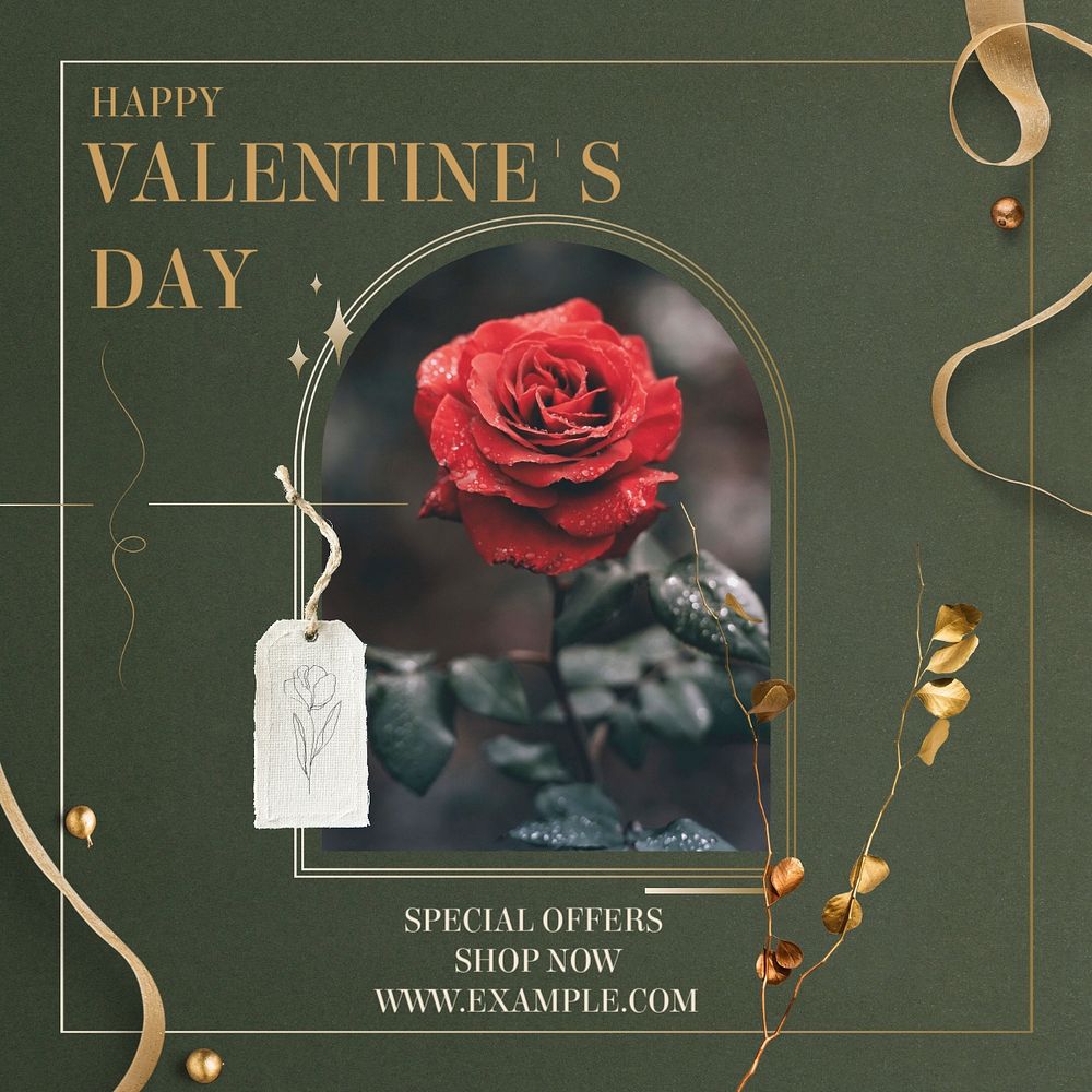 Valentine's sale Instagram post template, editable design