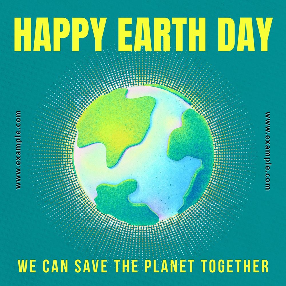 Happy earth day Instagram post template, editable text