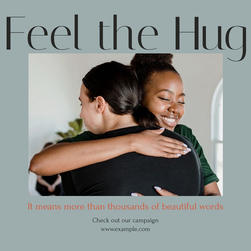 Hug Instagram post template, editable social media design