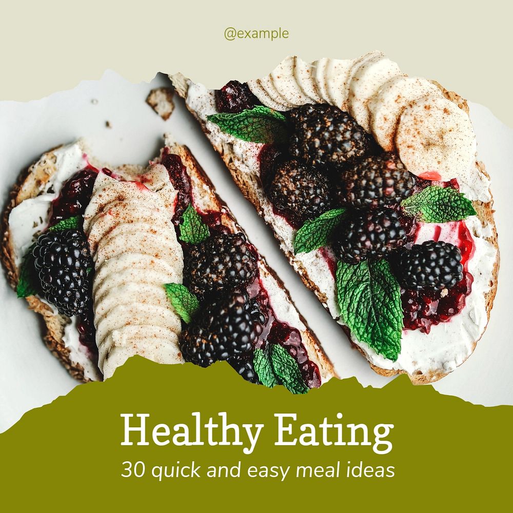 Healthy eating Instagram post template, editable design