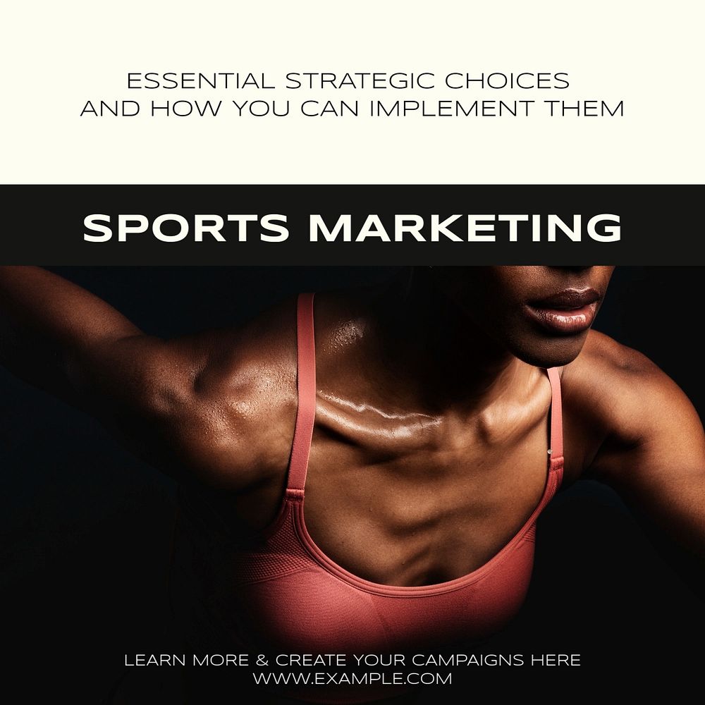 Sports marketing Instagram post template, editable social media design