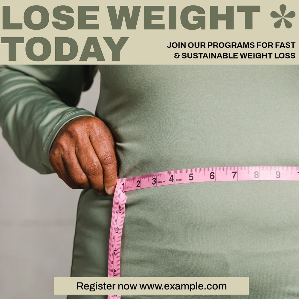 Weight loss Instagram post template, editable social media design