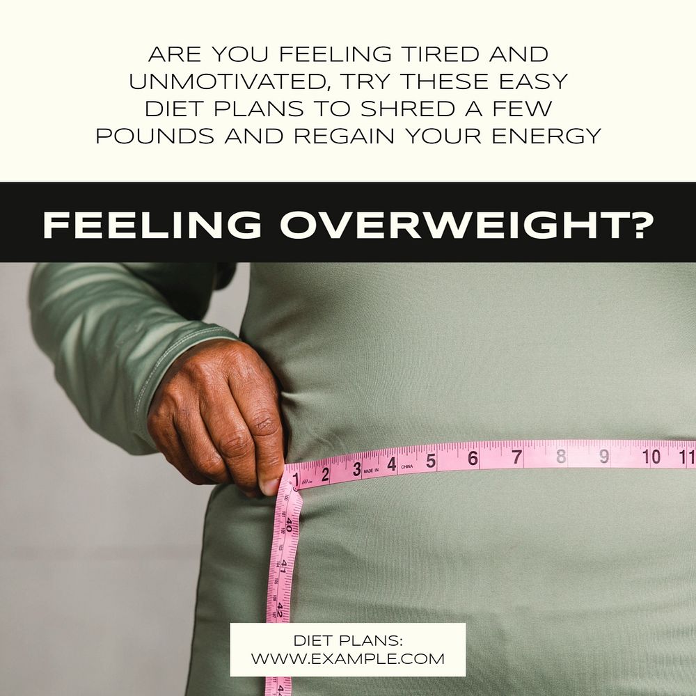 Feeling overweight? Instagram post template, editable social media design