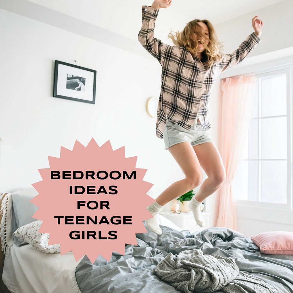 Bedroom ideas Instagram post template, editable text