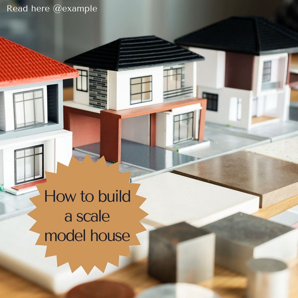 Model house Instagram post template, editable design