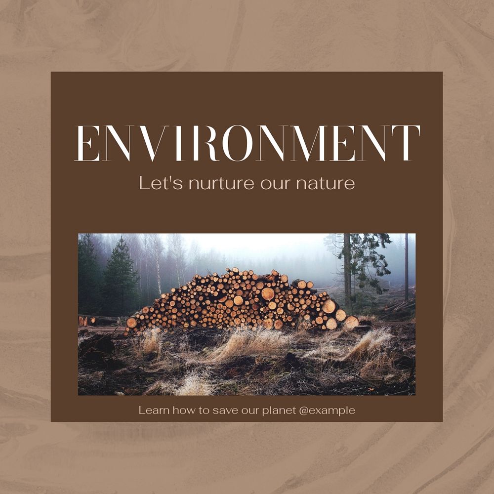 Environment & nature Instagram post template, editable social media design