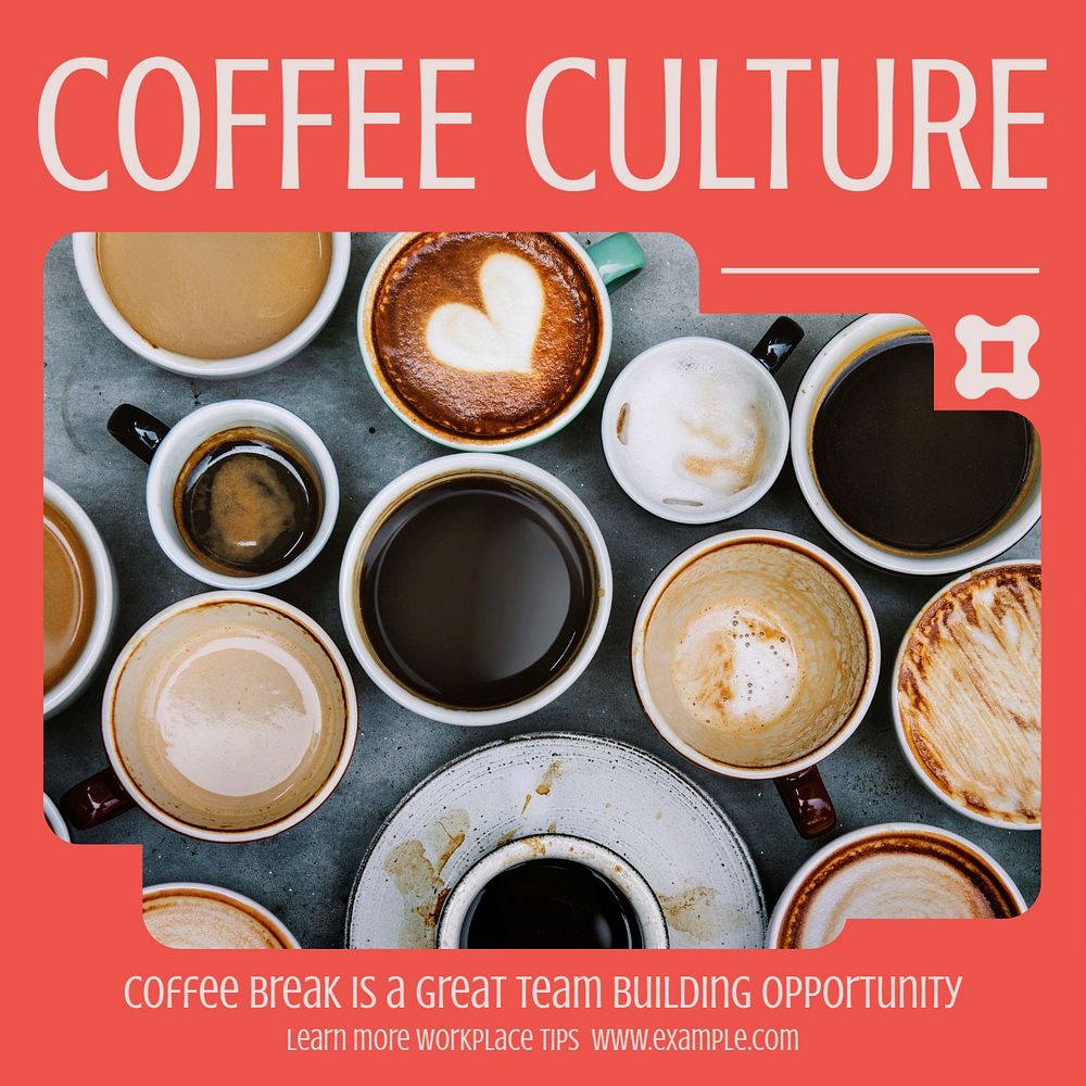 Coffee culture Instagram post template, editable design