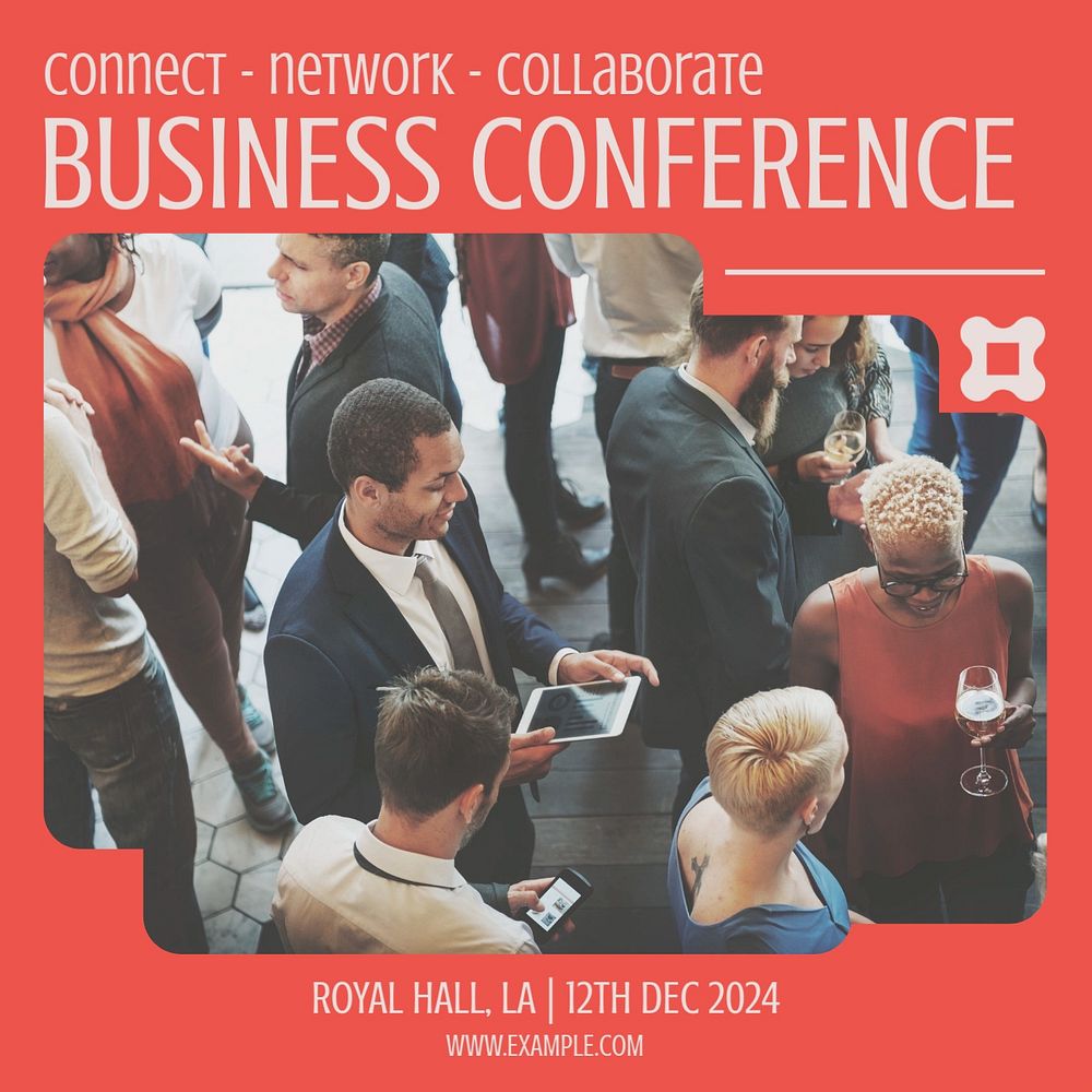 Business conference Instagram post template, editable design