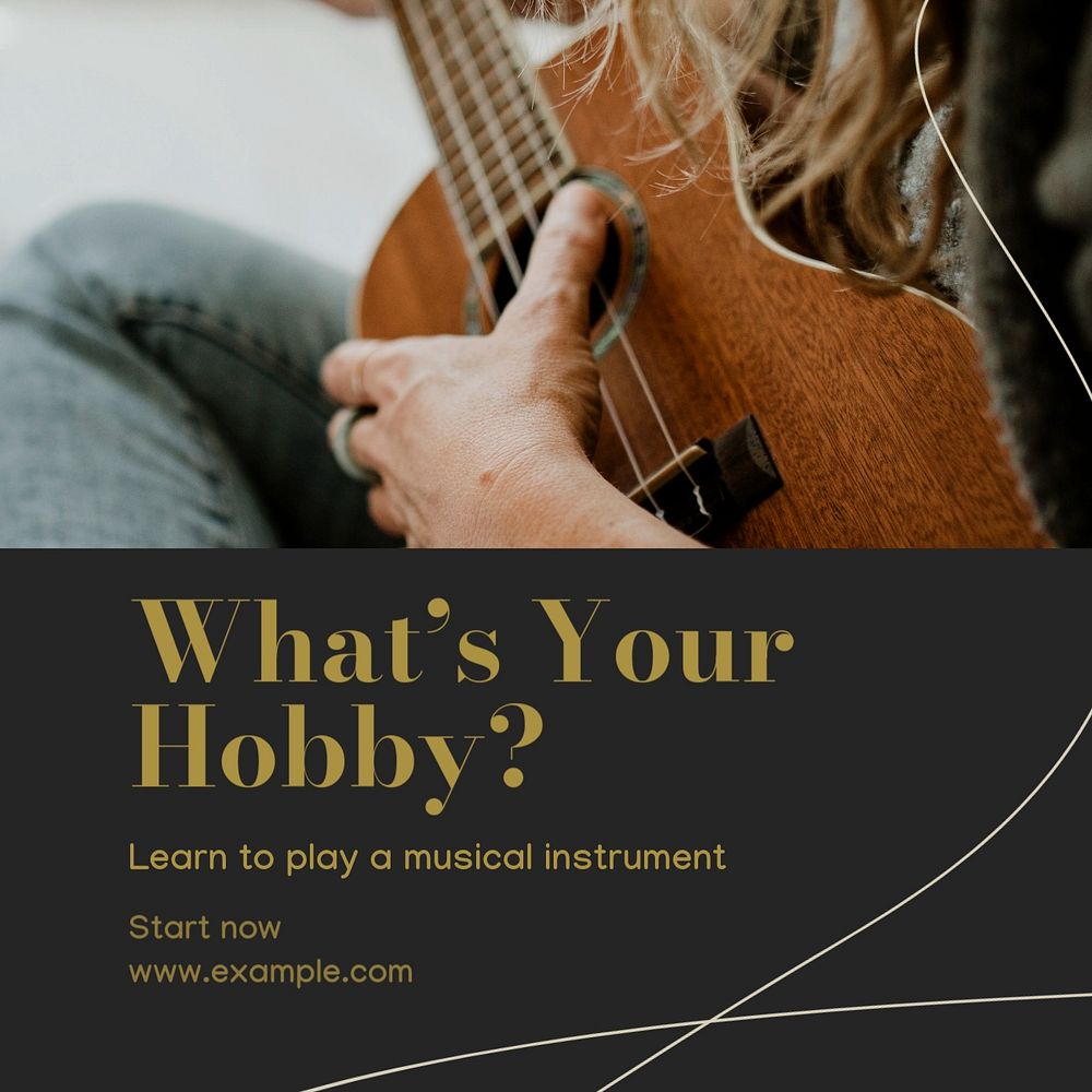 What's your hobby Instagram post template, editable social media design