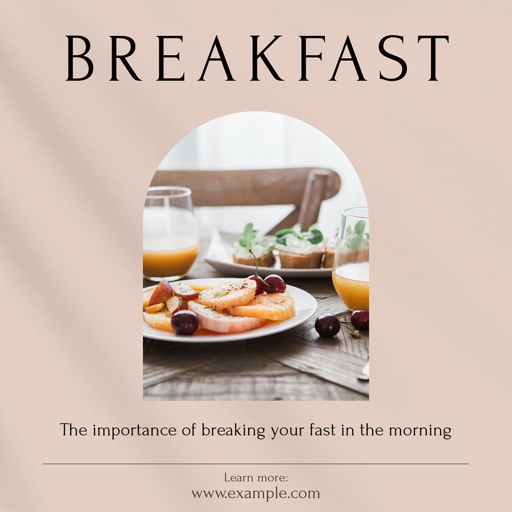 Breakfast Instagram post template, editable social media design