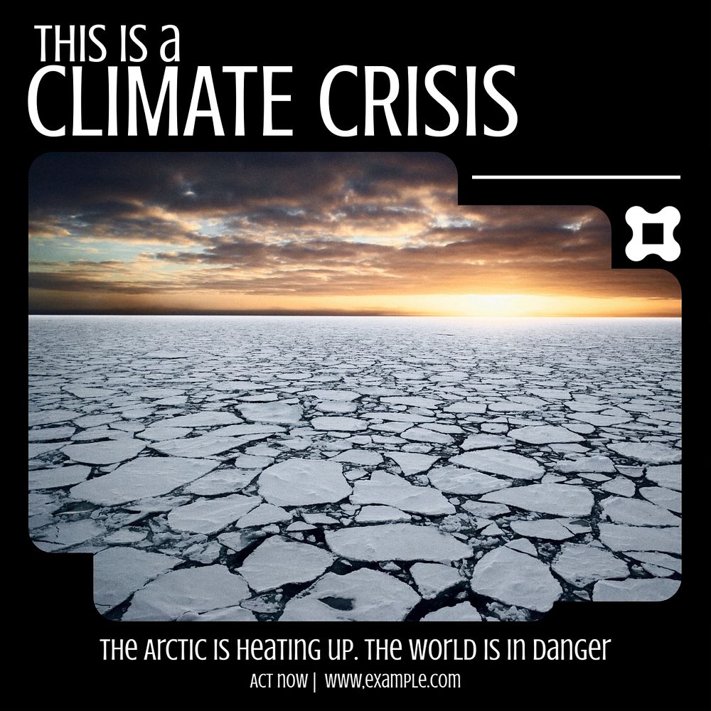 Climate Crisis Instagram post template, editable design