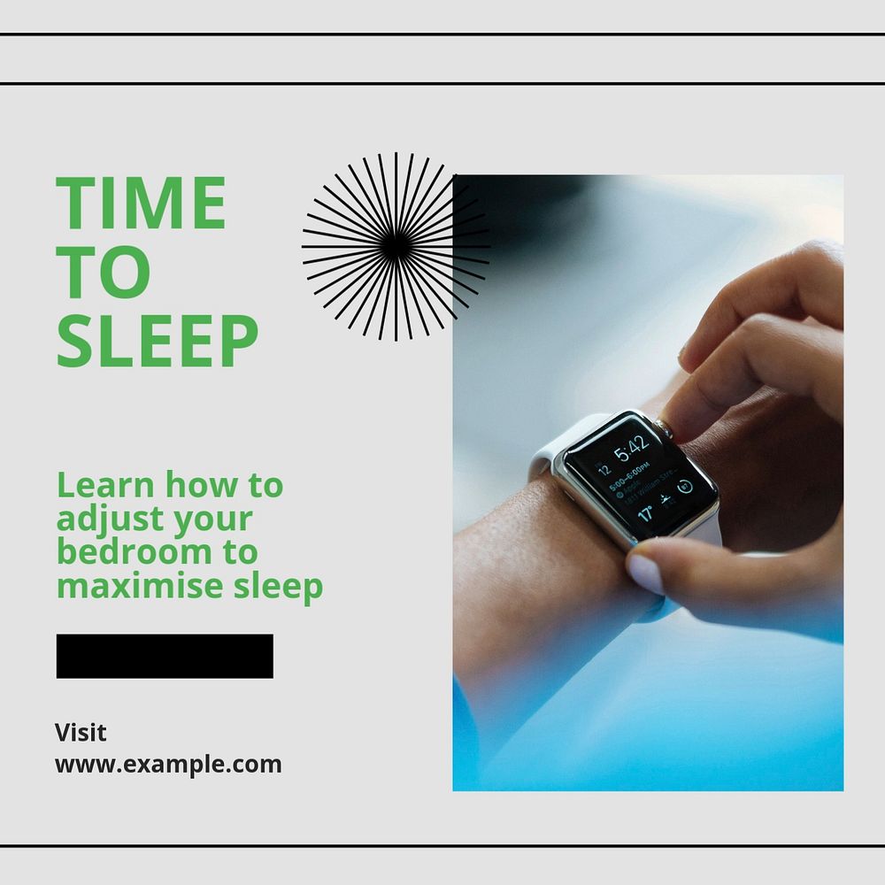 Improve sleep Instagram post template, editable social media design