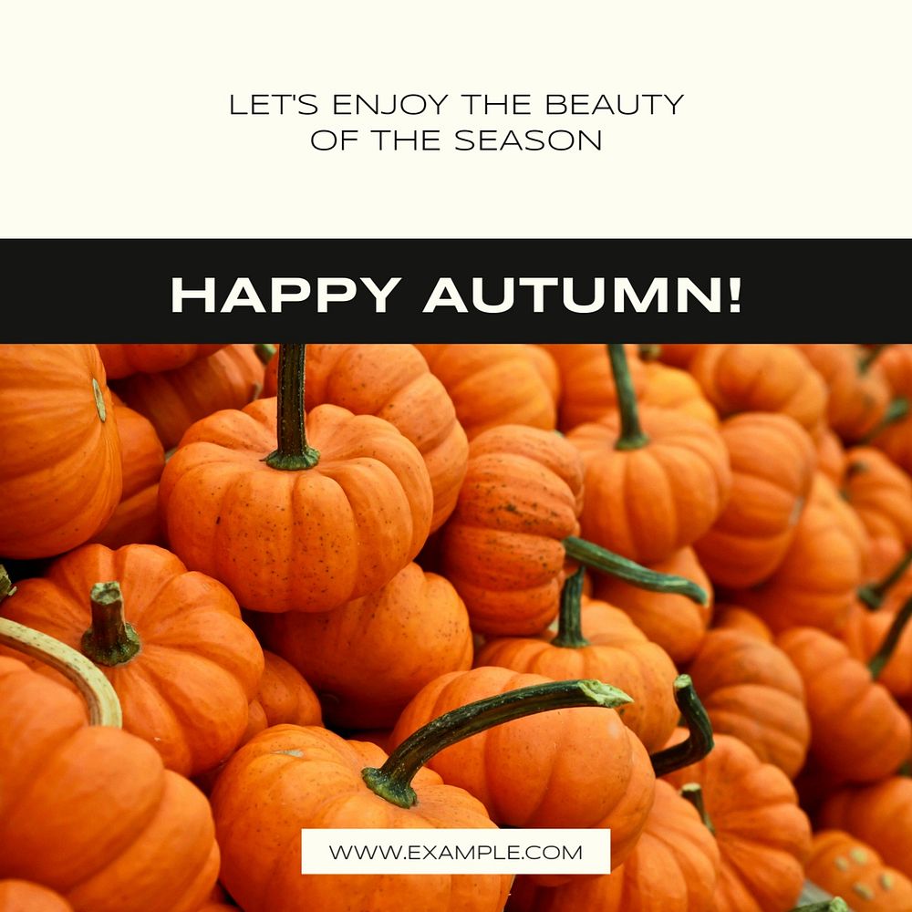 Happy autumn Instagram post template, editable social media design