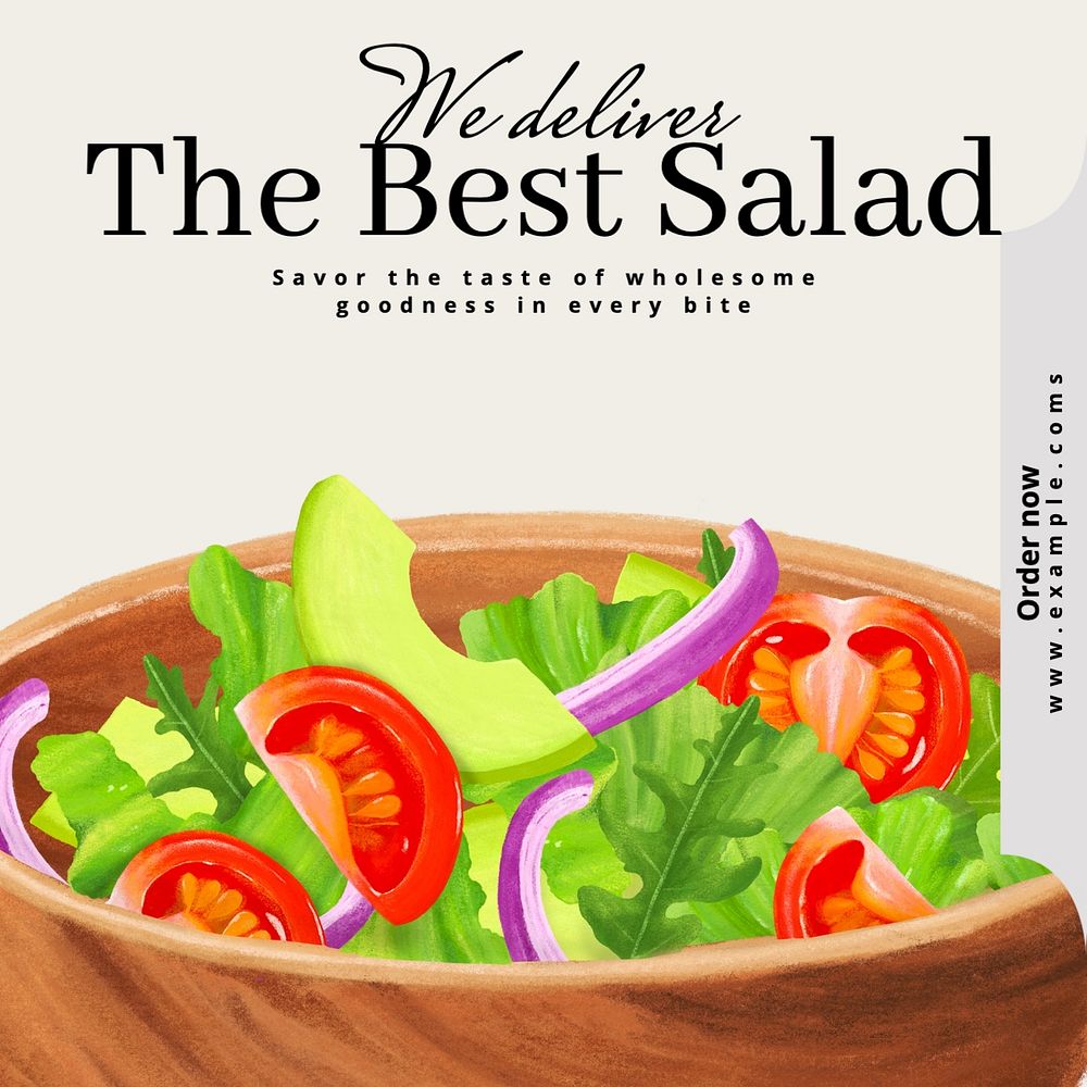 The best salad Instagram post template