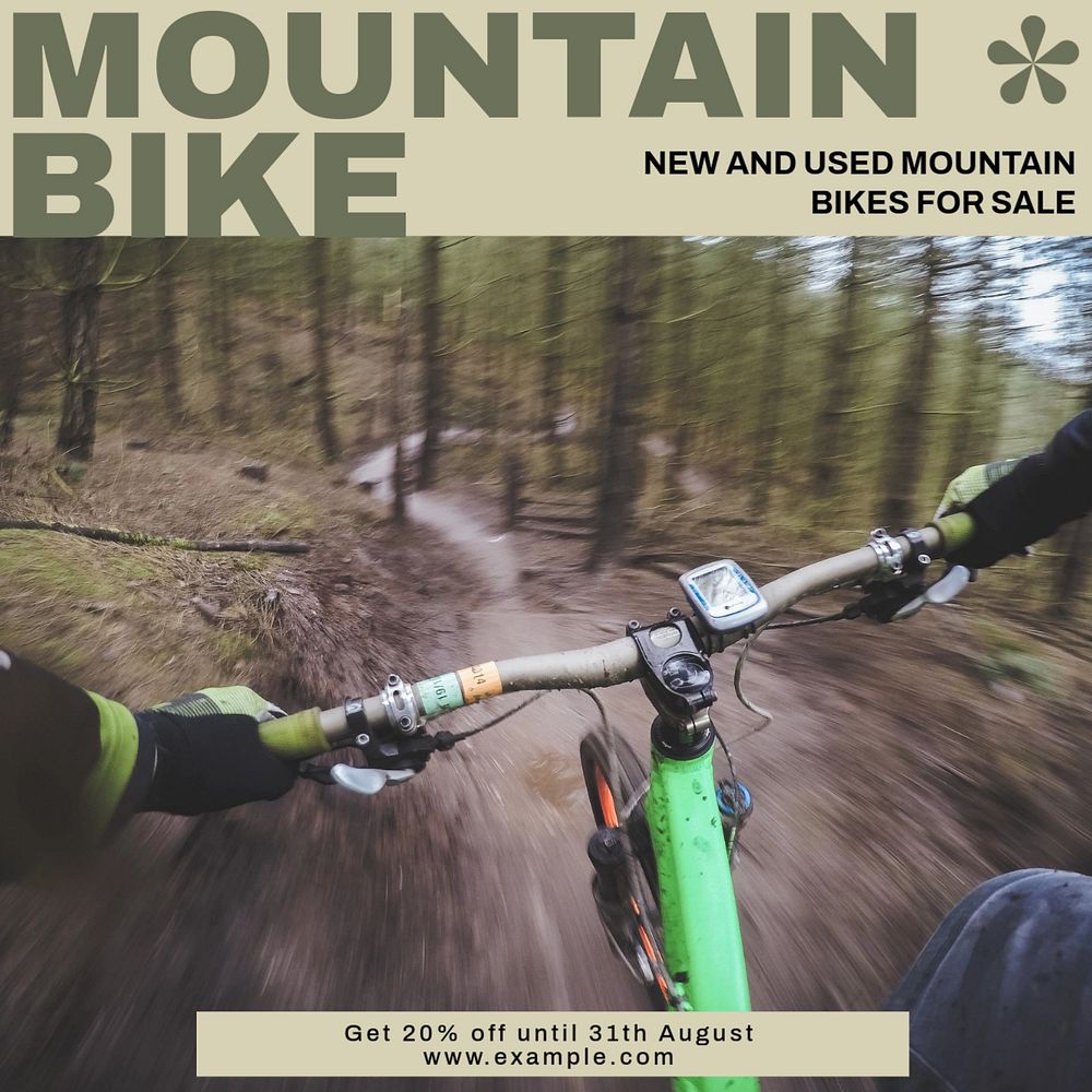 Mountain bike Instagram post template, editable social media design