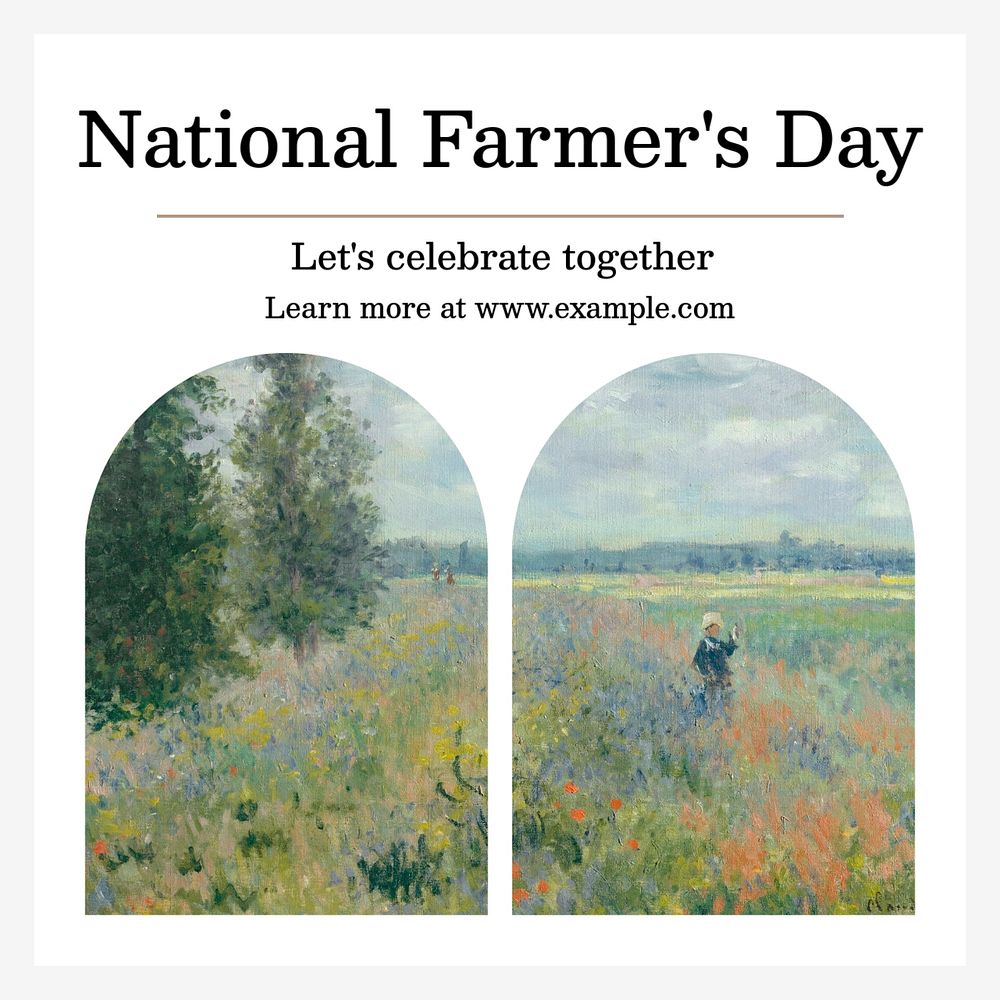 National farmer's day Instagram post template, editable social media ad