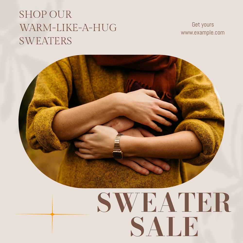 Sweater sale Instagram post template, editable social media design