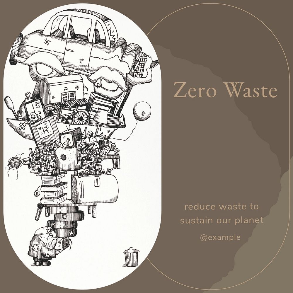 Zero waste Instagram post template, editable design