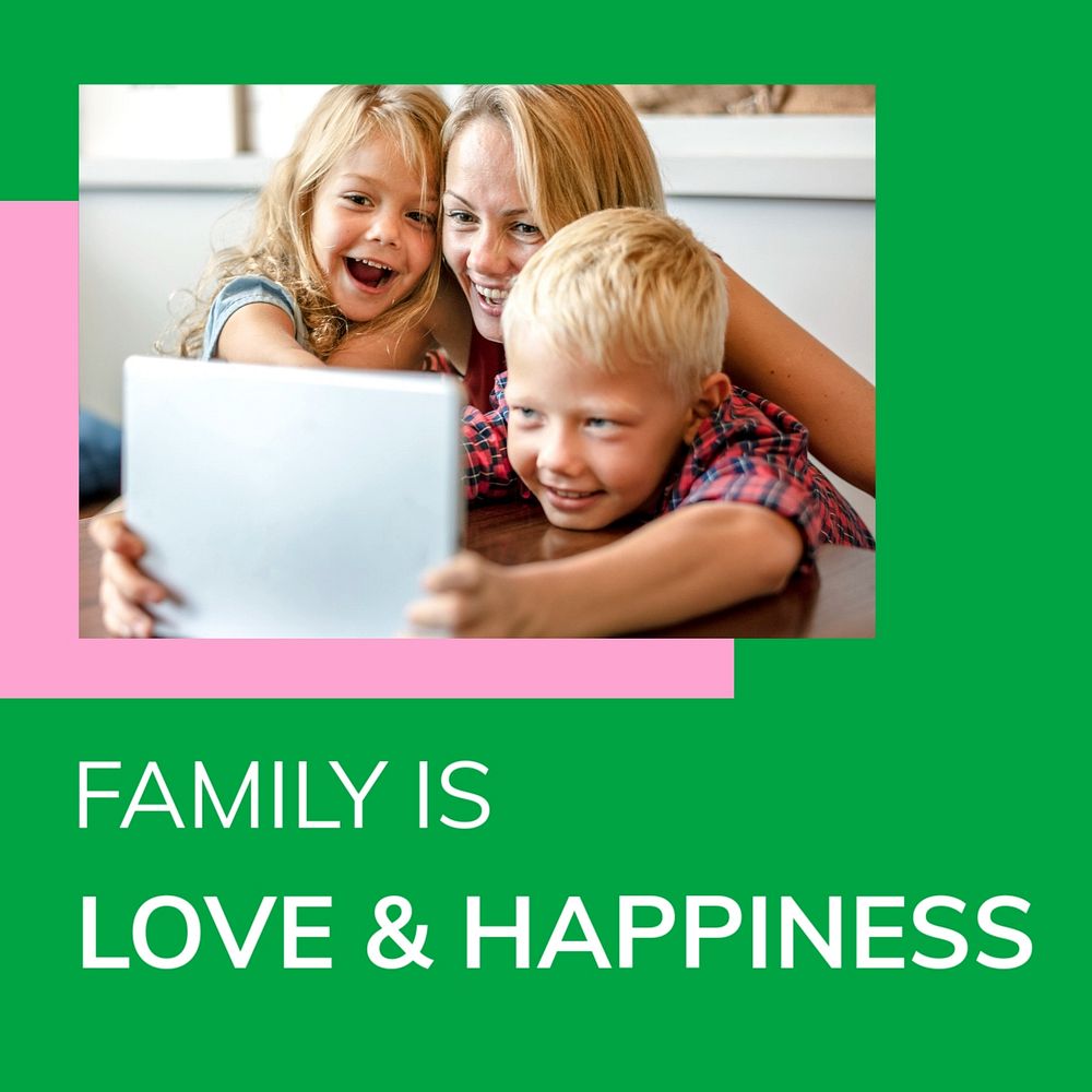 Family is love Instagram post template, editable social media ad