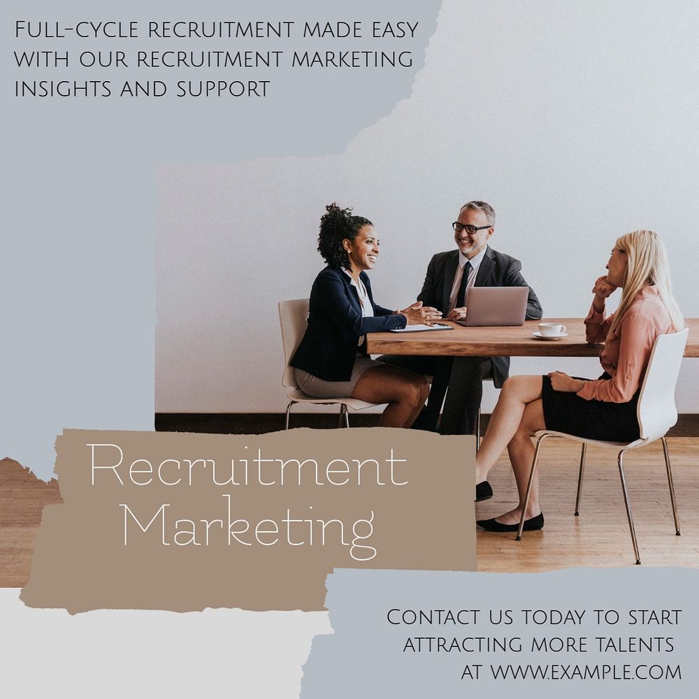 Recruitment marketing Instagram post template, editable social media ad