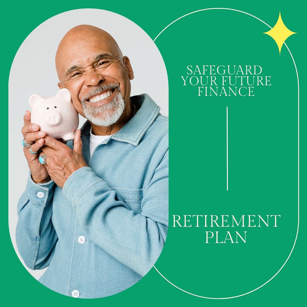 Retirement Plan Instagram post template, editable social media design