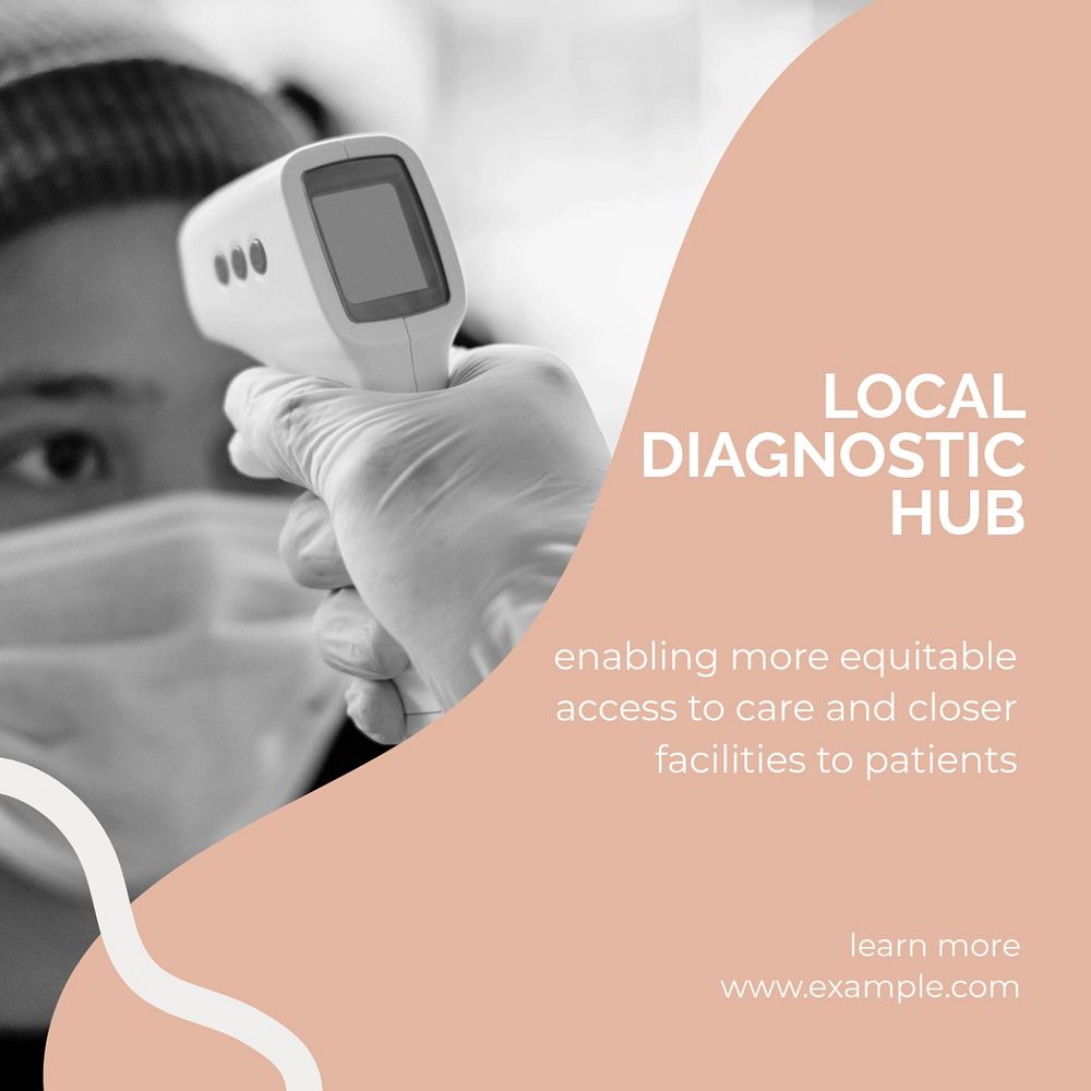 Local diagnostic hub Instagram post template, editable social media ad