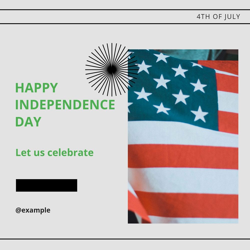 Independence Day Instagram post template, editable social media design