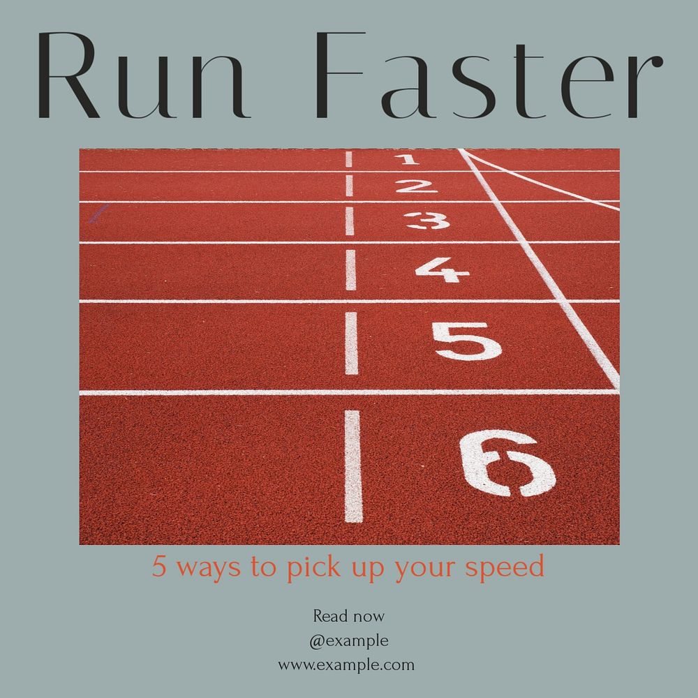 Run faster Instagram post template, editable social media design