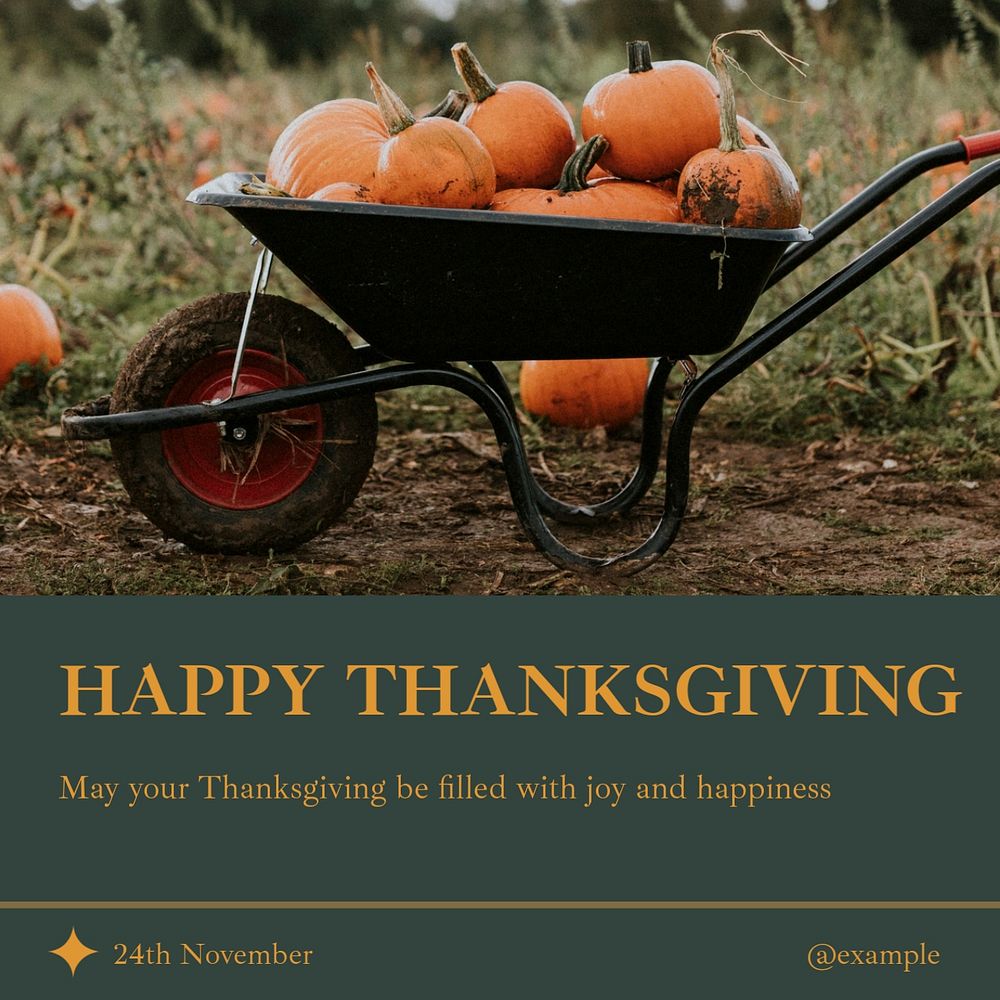 Happy Thanksgiving Instagram post template, editable social media design