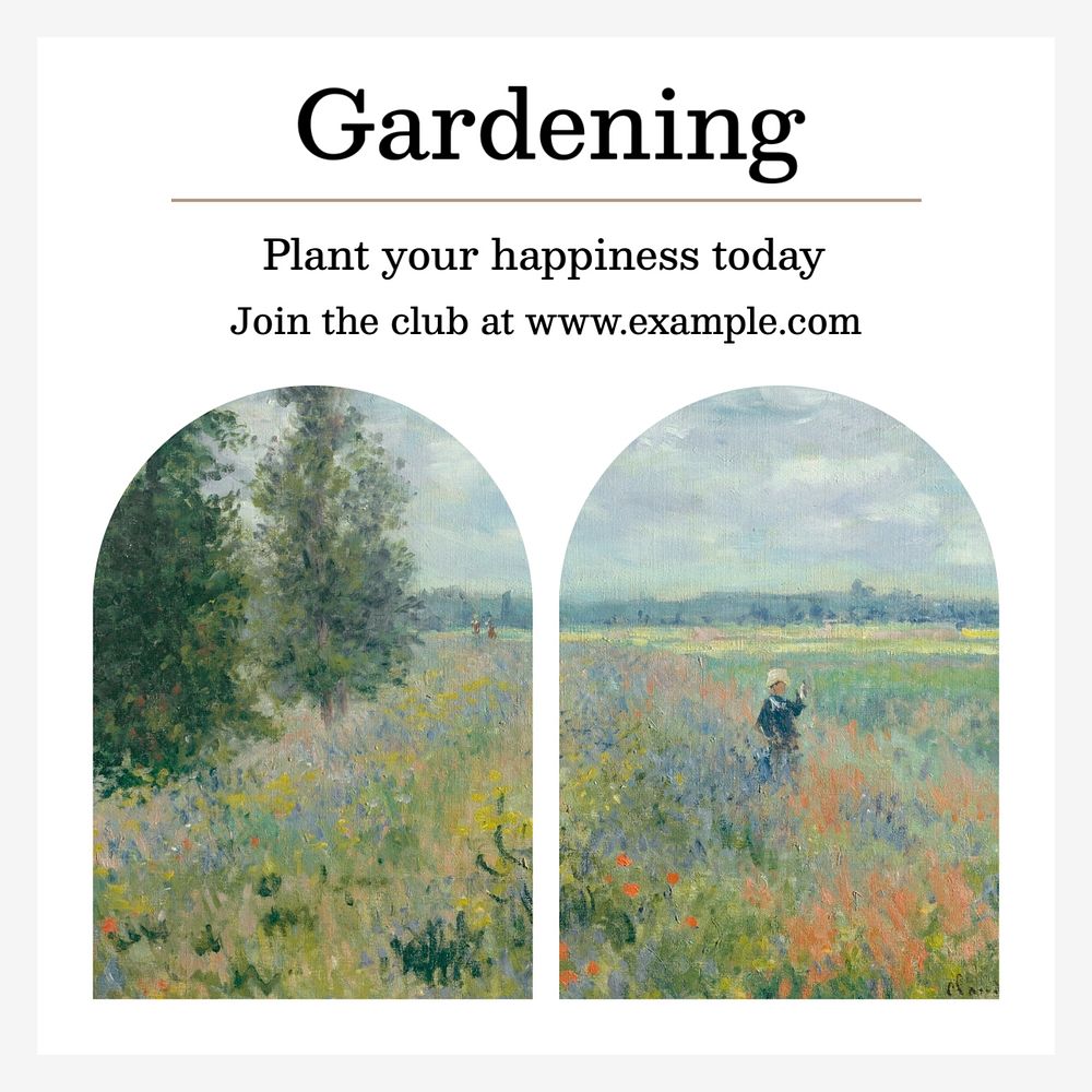 Gardening club Instagram post template, editable social media ad