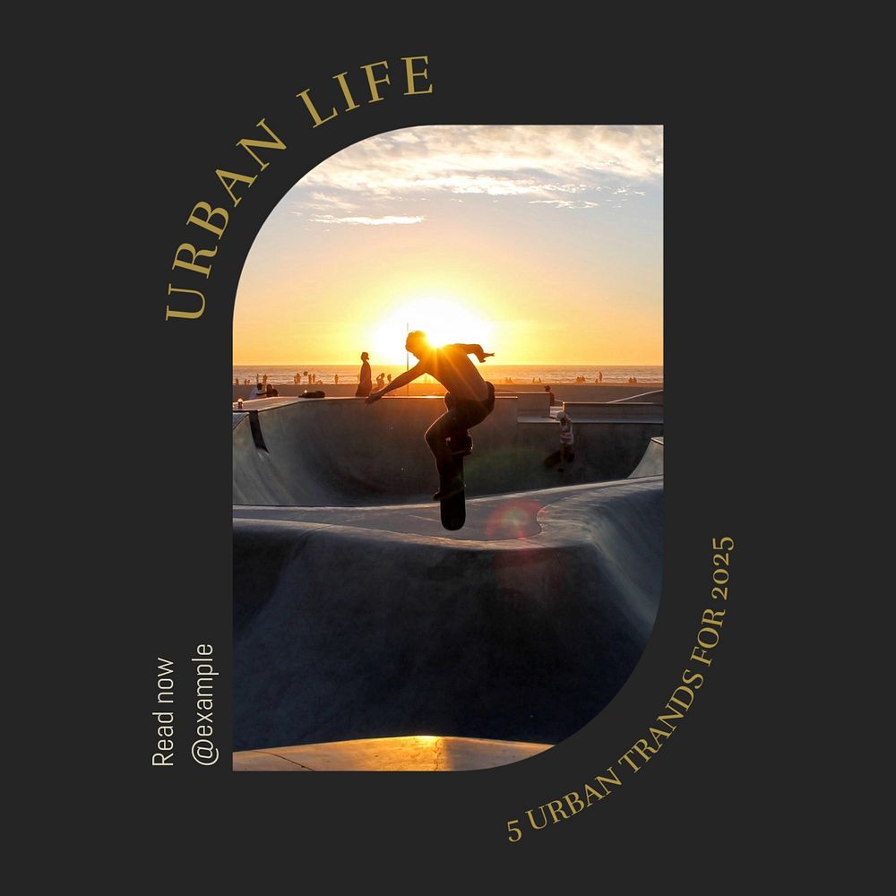 Urban life Instagram post template, editable social media design