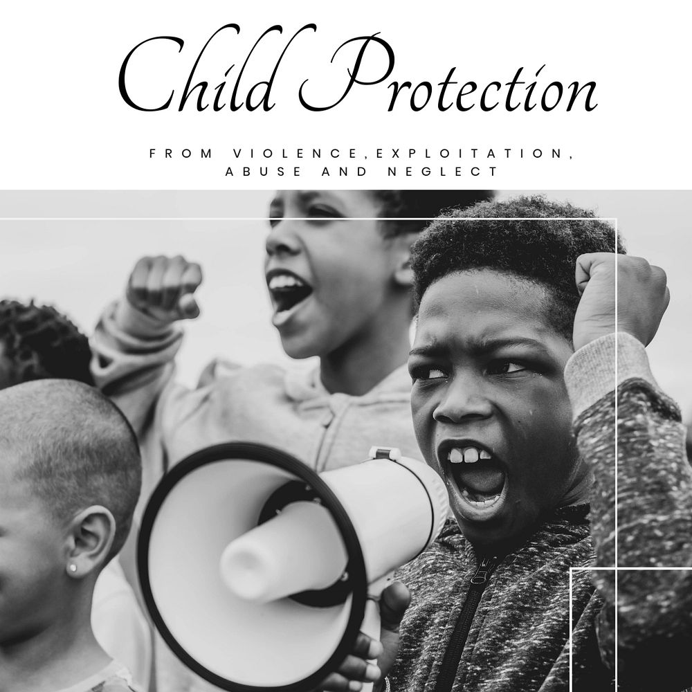 Child protection Instagram post template, editable social media ad