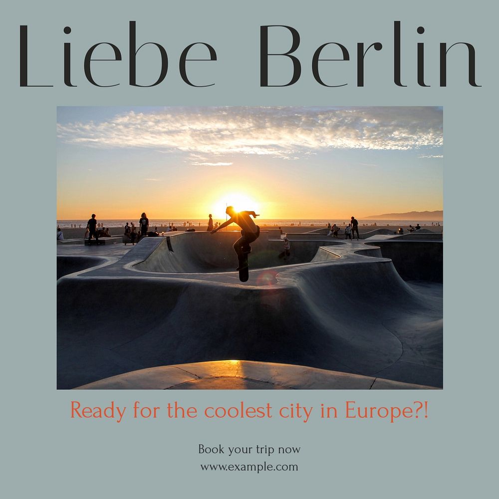 Berlin travel Instagram post template, editable social media design