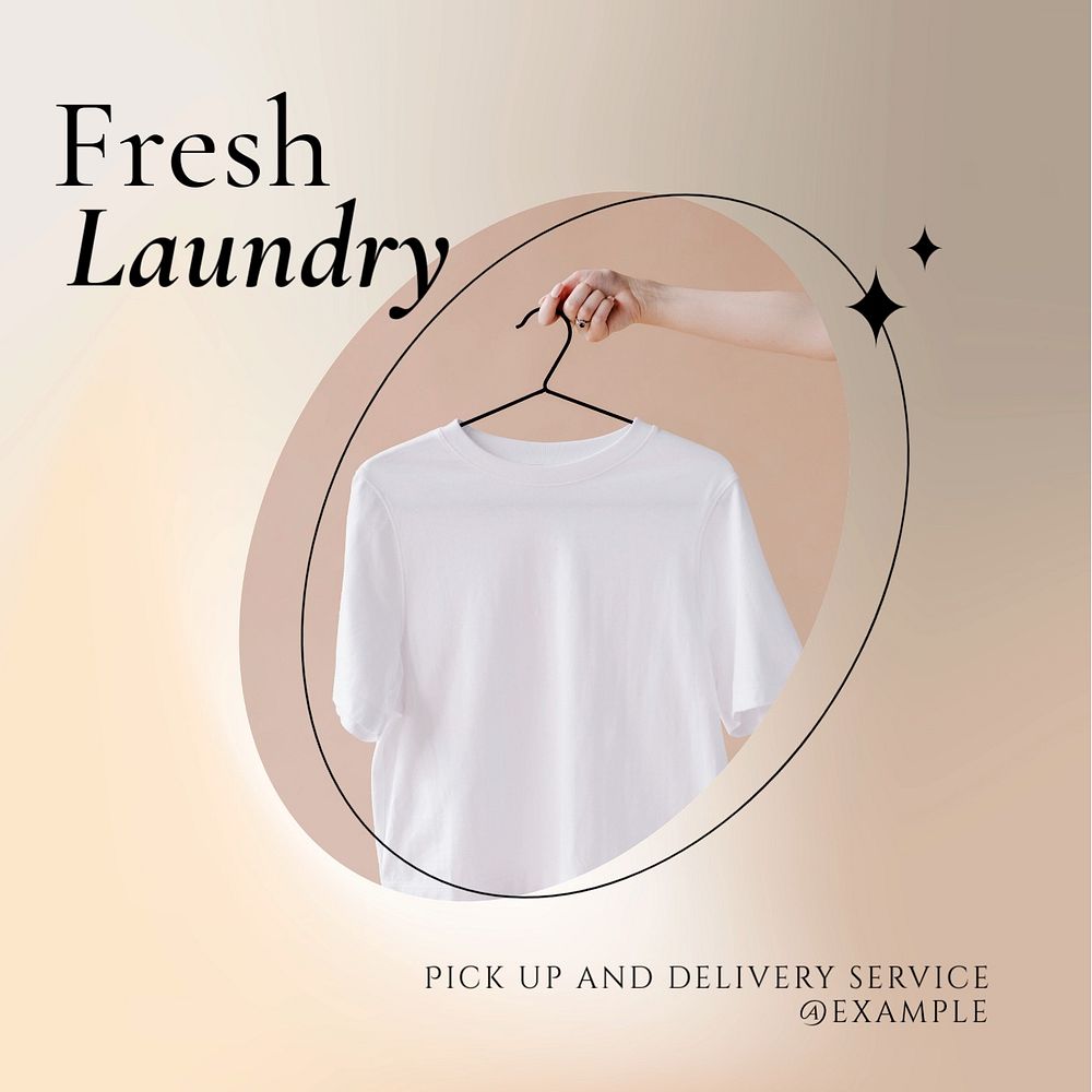 Laundry service Instagram post template, editable social media ad