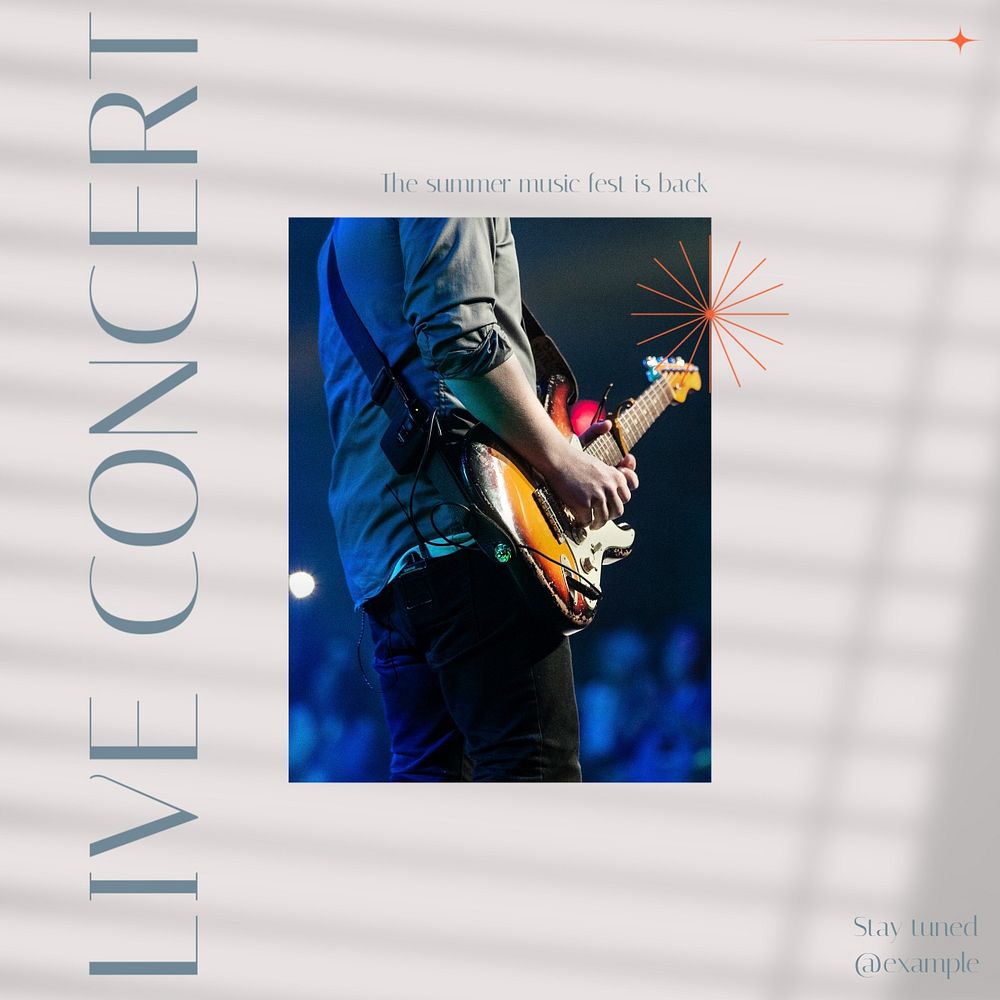 Live concert Instagram post template, editable social media design