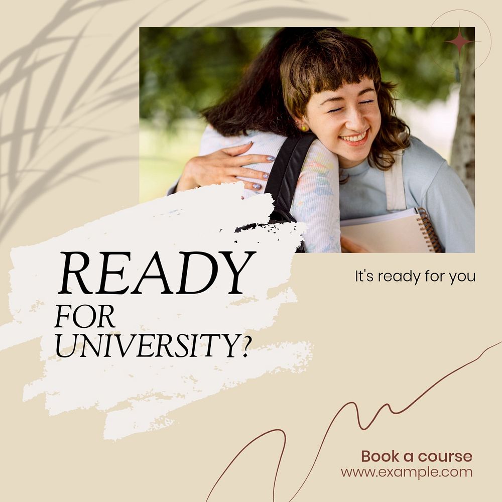 Ready for university Instagram post template, editable social media design