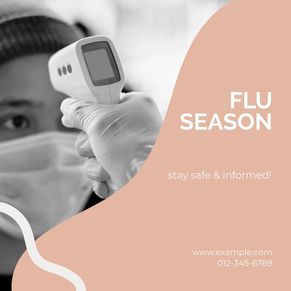 Flu season Instagram post template, editable social media ad